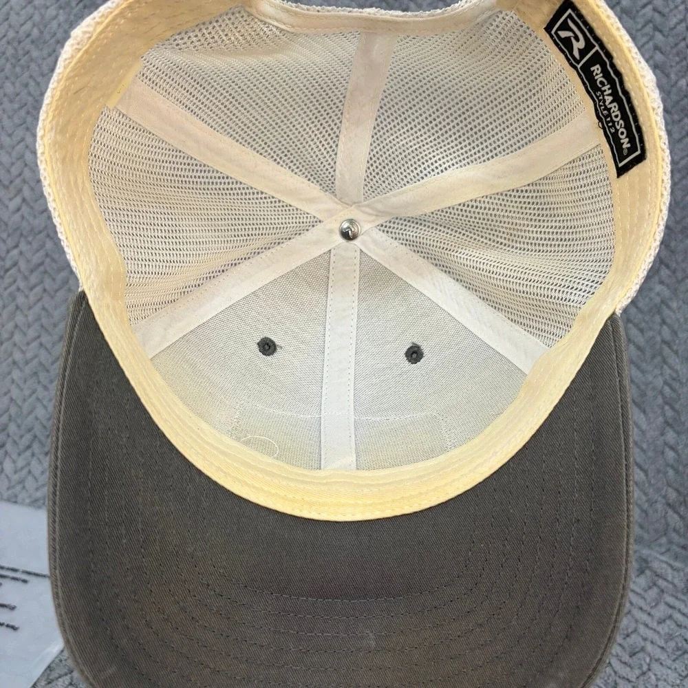 Whiskey Bent Hat Co Richardson 112 Trucker Hat Brown Cream Snapback Cap 0849